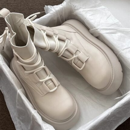 Martin Boots Damen dicke Sohle mit Schnürstiefeletten